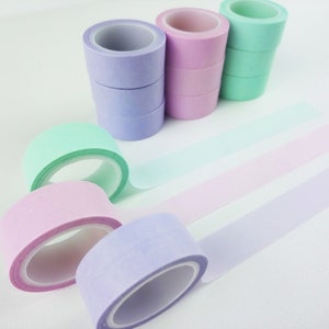 Juego de cintas washi en tonos pastel, cintas washi para álbumes de recortes: cinta washi lila, cinta washi rosa, cinta washi color crema lima