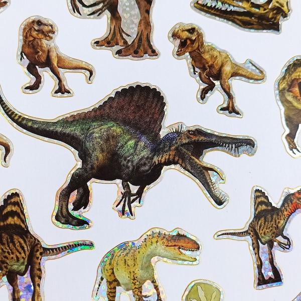 Realistic Dinosaur Sticker & Album - 40 Dino Stickers - Dino Art - Triceratops - Trex - Tyrannosaurus Tex - Sticker Album - Sticker Sheet