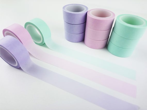 Pastel Colored Washi Tape 3 Pack for Bujo, Diary, Scrapbook Lilac Washi  Tape, Pink Washi Tape, Green Washi Tape 