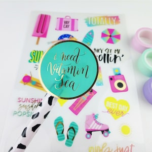 Adesivi motivazionali - Foglio adesivo ispiratore estivo - Adesivi laminati oro - Trasparente opaco - Adesivi planner - carino kawaii