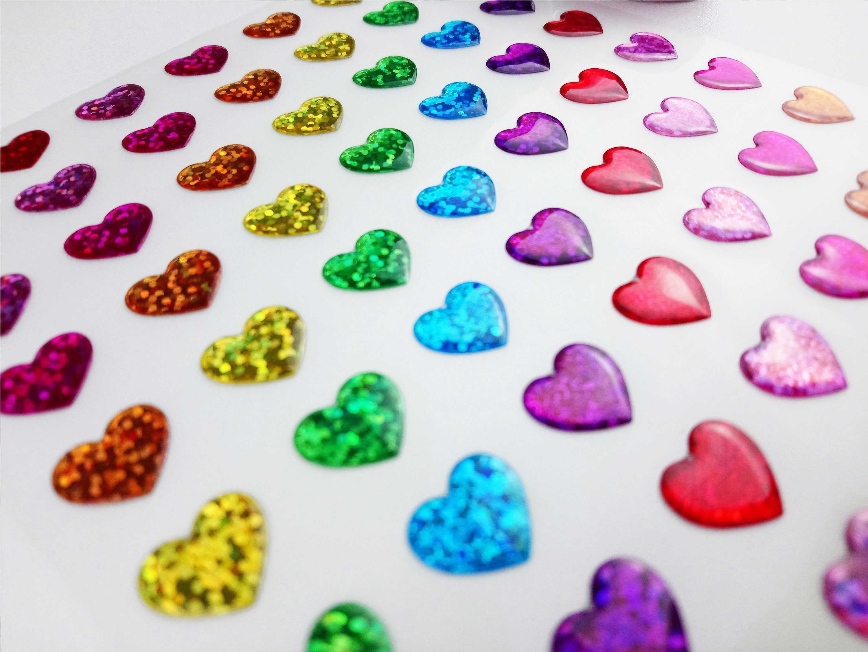 American Crafts Pastel Glitter Heart Stickers