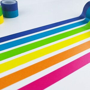 Regenbogen Washi Tape Set, Washi Tapes in leuchtenden Farben für Scrapbook