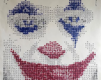 Joker Color - Retrato hecho a mano - Pintura Pop Art - 114 x 147 cm