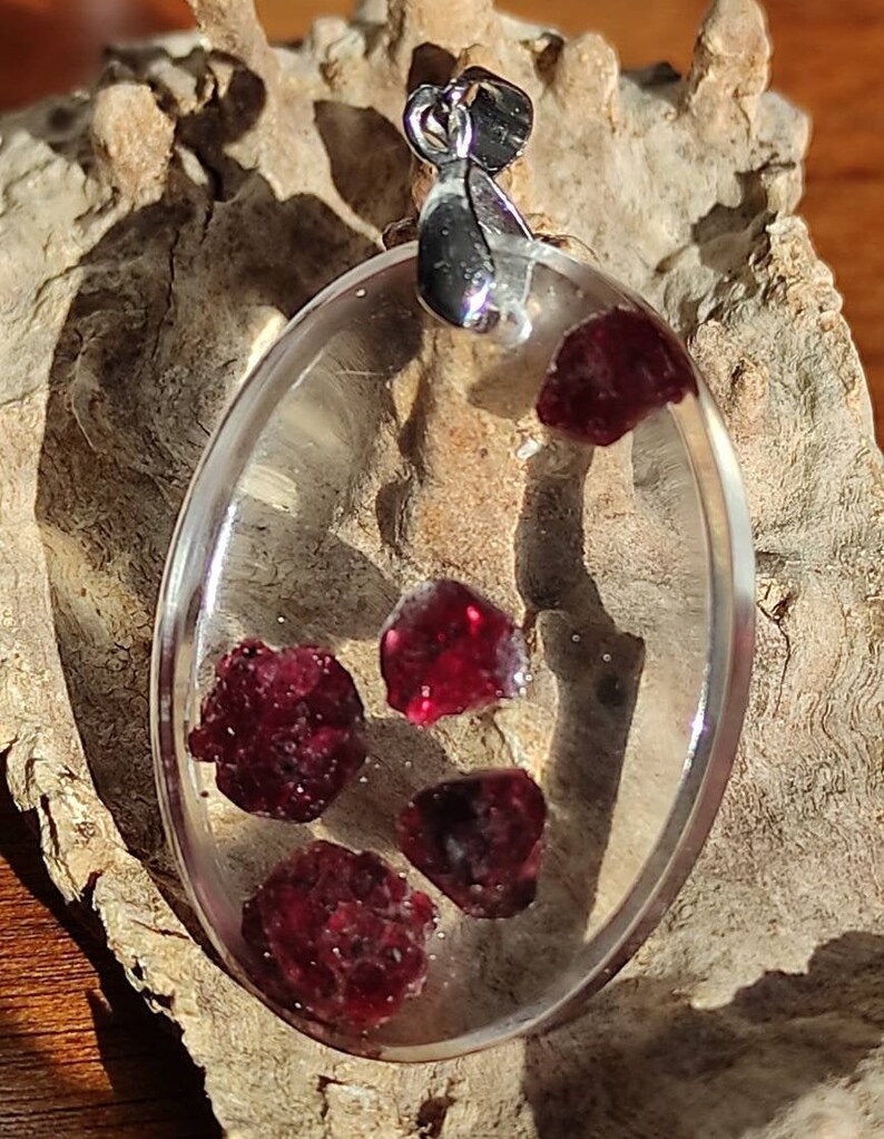 Natural Granate Pendant Necklace Gemstones