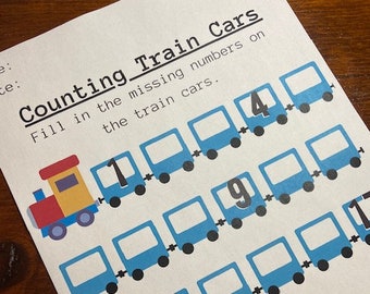 PRINTABLE Counting Train Cars Worksheet