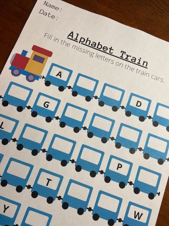PRINTABLE Alphabet Train Worksheet - Etsy