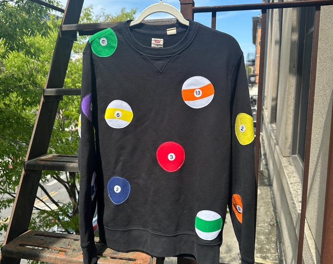 Billards Pool Ball Sweater Upcycled