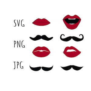 Lippen und Schnurrbärte, SVG digitale Dateien