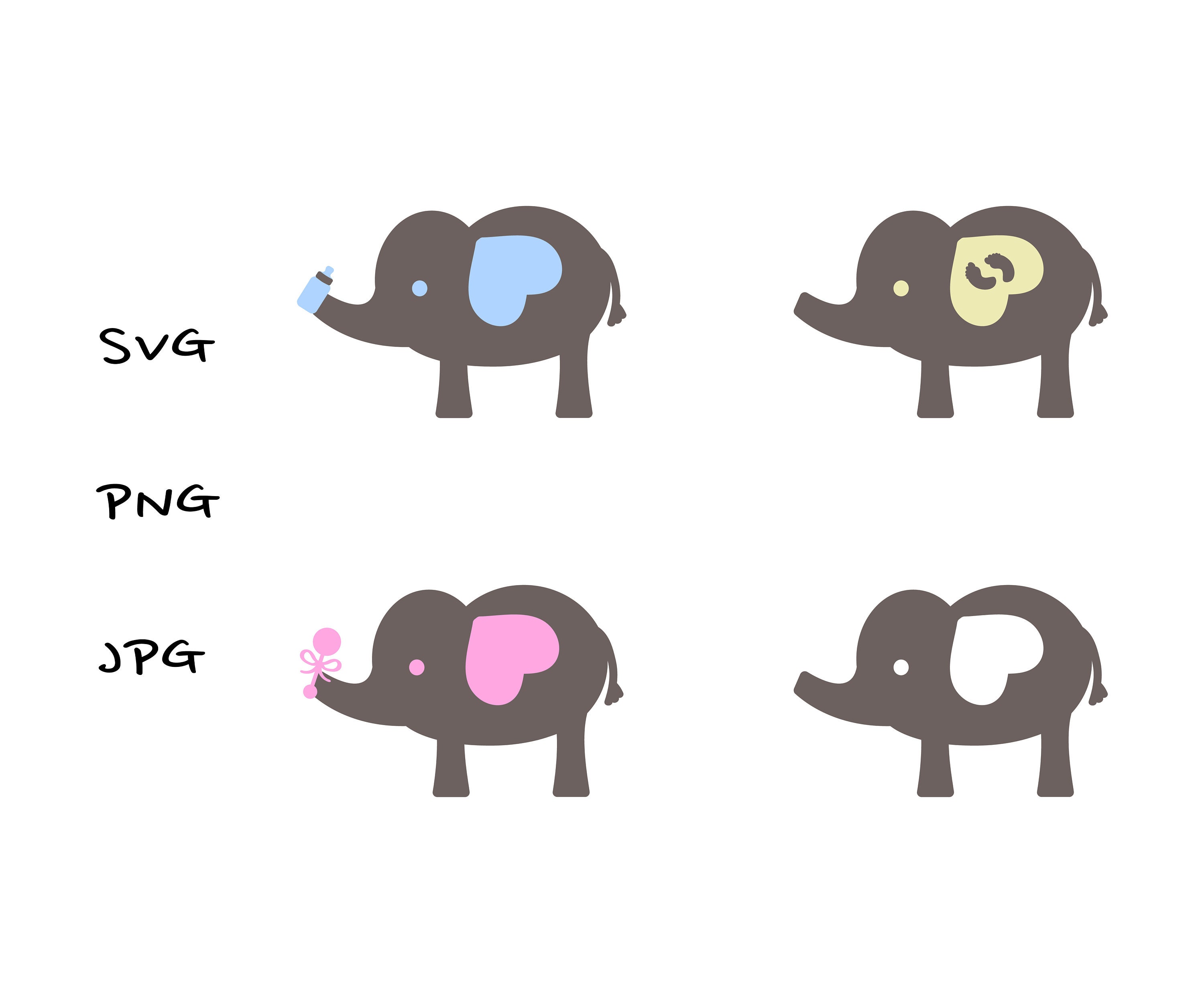 Baby Elephant SVG Digital Files - Etsy