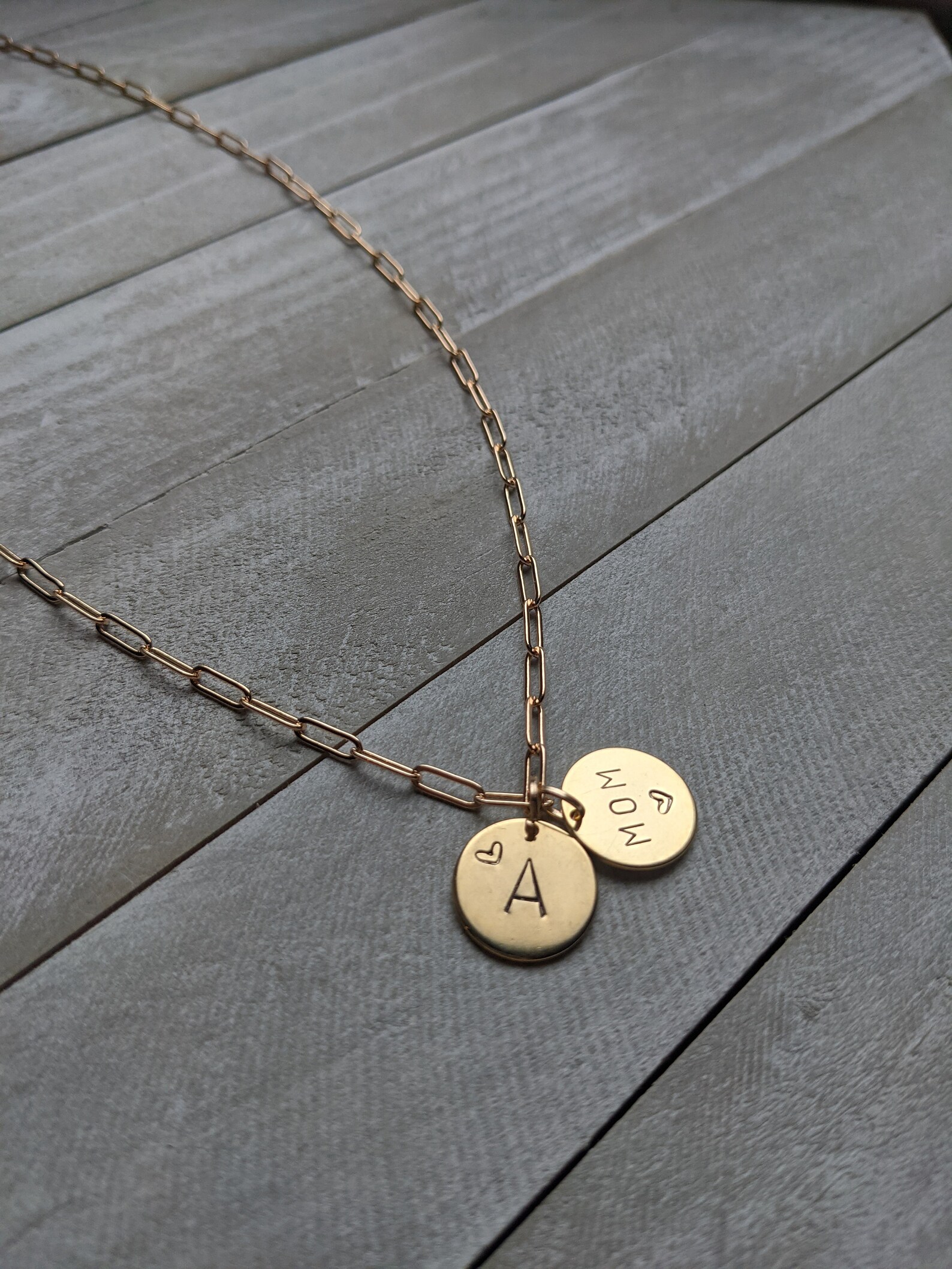 Paperclip initial necklace Clearance