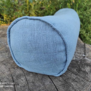 Linen bolster case with hidden zipper - Yoga bolster cover - Zippered linen case for round pillow - Decorative Long Round Cushion Cover