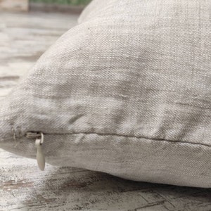 Natural not dyed 100% Linen pillowcase with the hidden zipper closure Pure flax linen pillow cover - ecological pillow - Any Custom Size