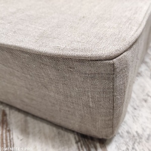 Linen mattress cover with the cord welting - Daybed Covers -  Futon zippered slipcover - Eco-friendly fabric - Any custom size to order