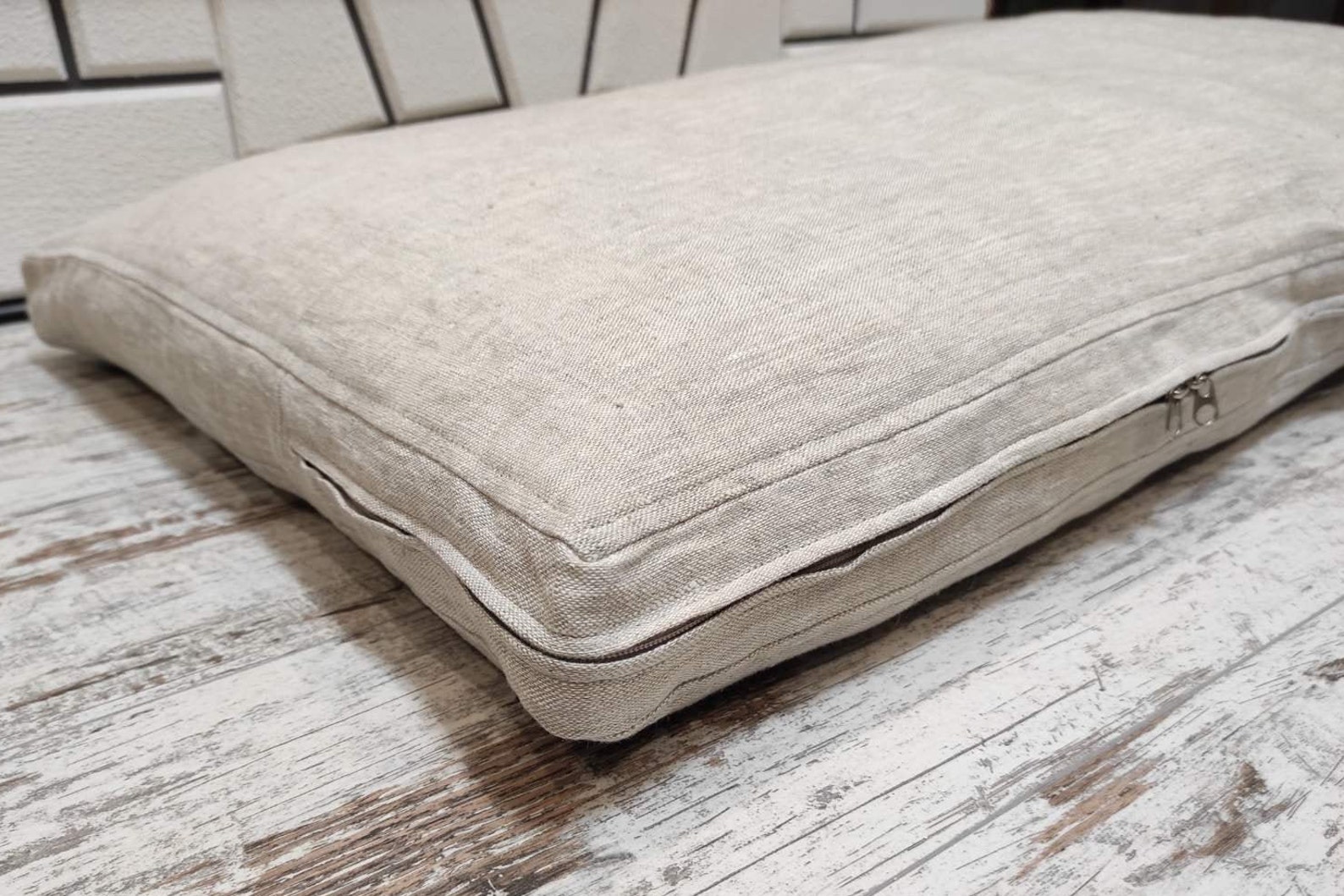 Fully Encased Zippered Natural Mattress Cover Linen Futon Etsy