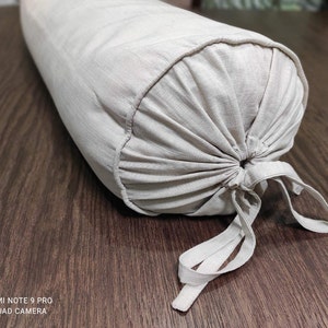 Linen bolster case - Yoga Bolster cover - Custom size bolster cover - Natural eco-friendly fabric product - Daybed Couch Sofa Bolster Cover
