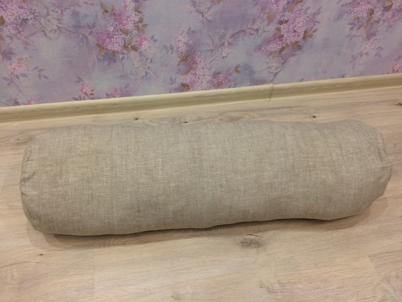 Linen Bolster Case With Hidden Zipper Yoga Bolster Cover Etsy