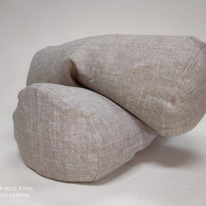 Linen bolster case with hidden zipper - Yoga bolster cover - Zippered linen case for round pillow - Decorative Long Round Cushion Cover