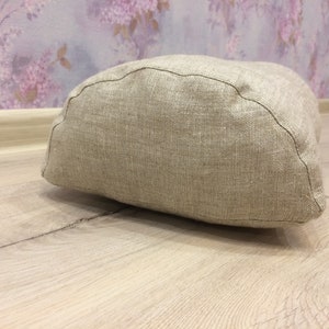Half cylinder pillow case - Neck back knee support pillow pillowcase - Half Bolster pillow case - linen pillow cover with the hidden zipper