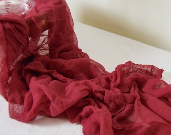Winter Table Decor, Red Cheesecloth Table Runners, Holiday Dinner Party Decor, Boho, Gauze Wedding Table Decor, Christmas Party Decor
