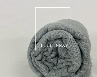 Steel Gray Cheesecloth Table Runners, Neutral Colors, Cheesecloth Table Runners, Boho, Gauze Wedding Table Decor