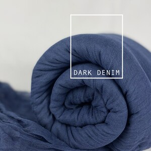 Dark Blue, Dark Denim Cheesecloth Table Runners, Boho, Gauze Wedding Table Decor, Flowy Table Runner, Farm Table Cloth