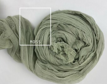 Moss Green Table Runners, Boho, Gauze Wedding Table Decor, Flowy Table Runner, Farm Table Cloth