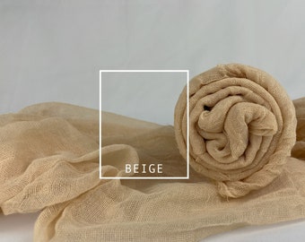 Beige Cheesecloth Table Runners, Boho, Gauze Wedding Table Decor, Aisle Runner