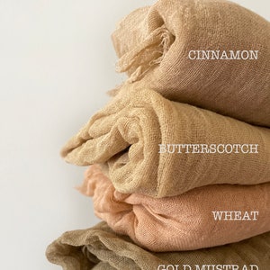 Cinnamon Cheesecloth Table Runners, Fall Fabric Decor