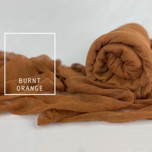 Burnt Orange Cheesecloth Table Runners, Boho, Gauze Wedding Table Decor, Flowy Table Runner, Farm Table Cloth