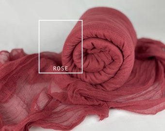 Rose Cheesecloth Table Runners, Boho, Gauze Wedding Table Decor, Flowy Table Runner, Farm Table Cloth