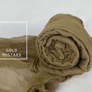 Gold Mustard Cheesecloth Table Runners, Boho, Gauze Wedding Table Decor, Flowy Table Runner, Farm Table Cloth