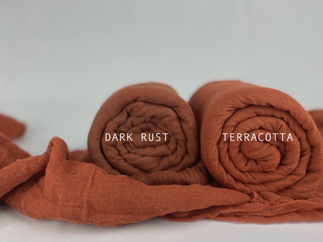 Orange, Terracotta, Rust Cheesecloth Table Runners, Boho, Gauze Wedding ...