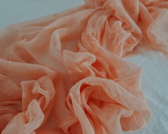 Coral Cheesecloth Table Runners, Neutral Colors, Cheesecloth Table Runners, Boho, Gauze Wedding Table Decor