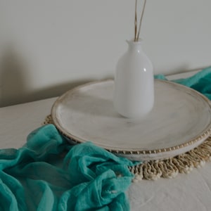 Teal Cheesecloth Table Runners, Boho, Gauze Wedding Table Decor, Flowy Table Runner, Farm Table Cloth