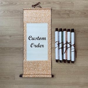 Custom Order japanische Kalligraphie Rolle, handgemacht, Wand Kunst, Shodo