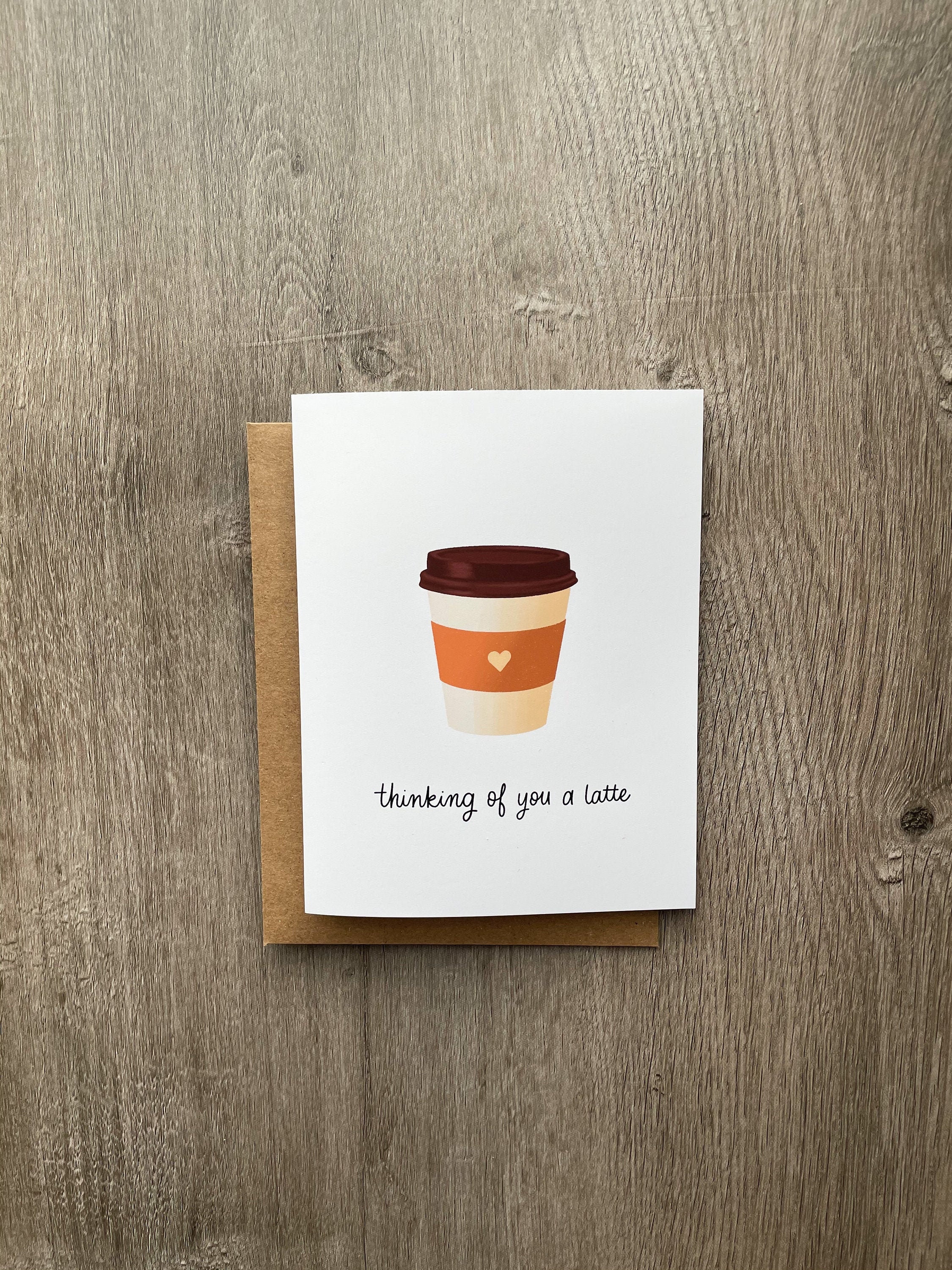 Halloween Coffee Cups Pumpkin Latte For Friend Greeting Card New W/ TRACKING 