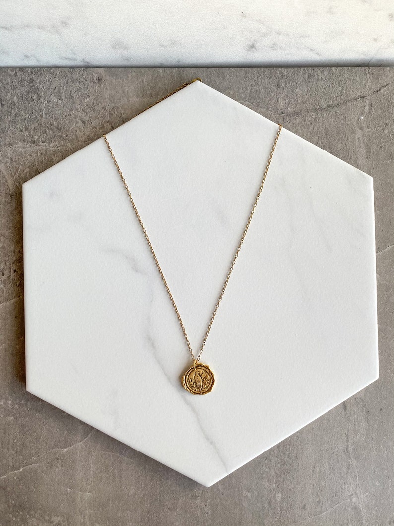 Brass bird necklace