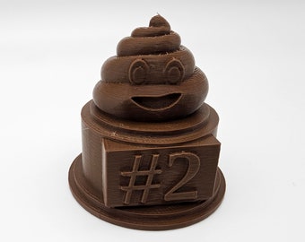 Poop Emoji Number 2 Two  Trophy Figurine Statue - Gag Gift For Friends