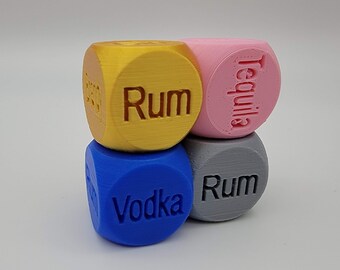 Alcohol Liquor Spirit Choosing Dice - Any Color - Vodka, Whisky, Rum, Brandy, Gin, Tequila