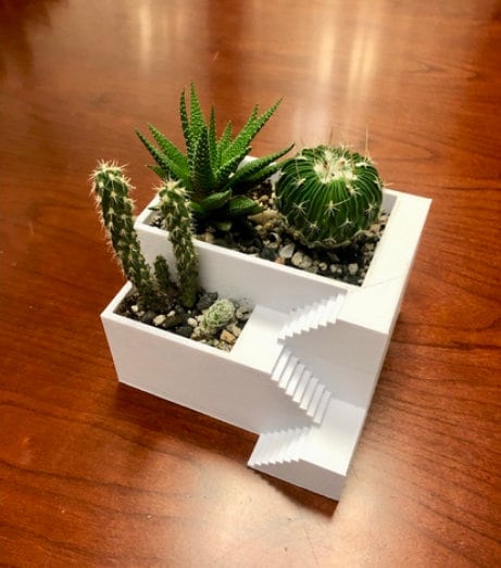 Aztec Stairs Flower Pot - Any Color - Can also be used for desk organization in an office - Great gift for hip grandma or friend with garden