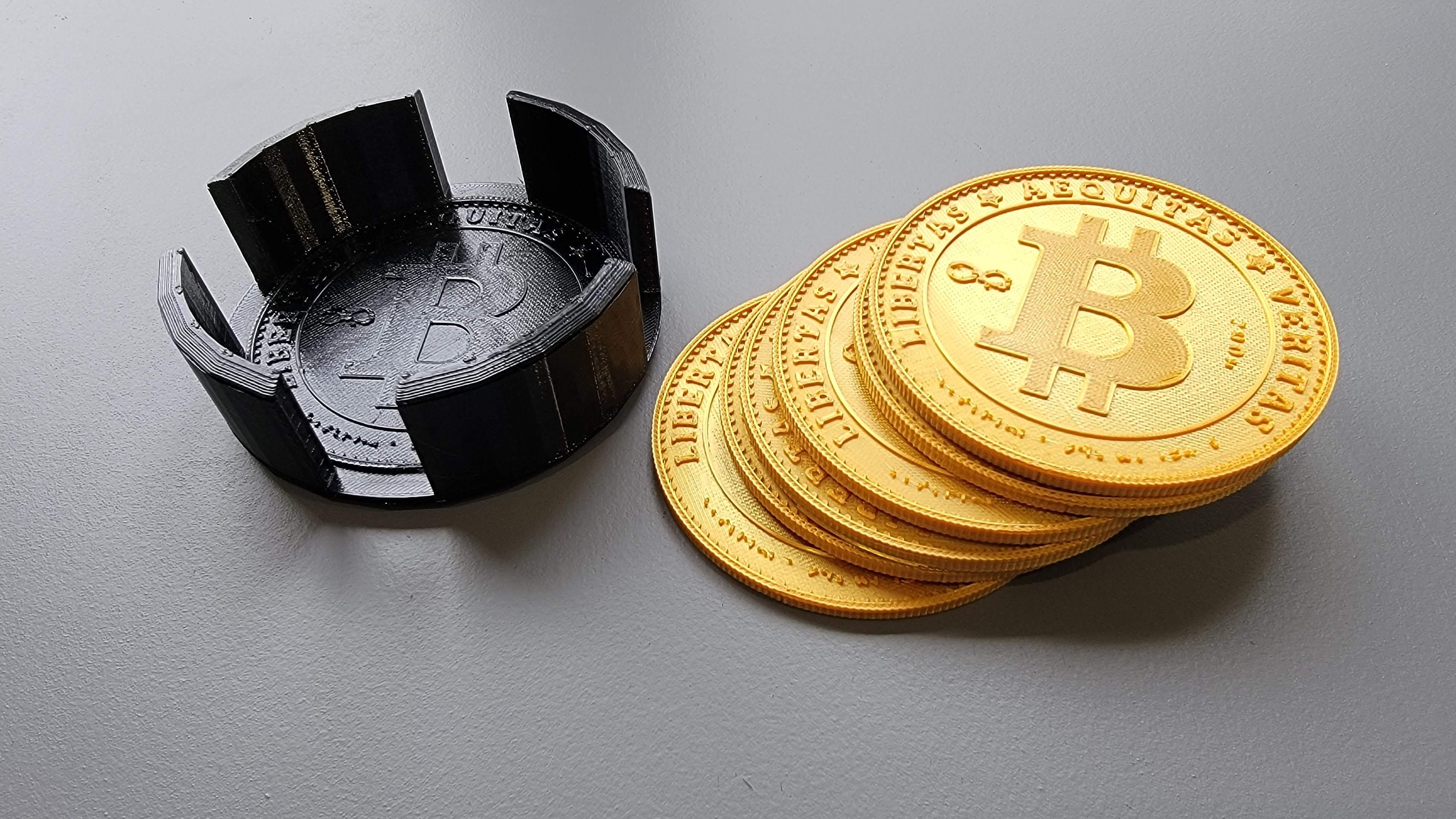 Gold Bitcoin Coasters | BTC Coaster | Best Housewarming Gift for Crypto  Lovers | Office Decor | Mancave Bar Gear | Physical Bitcoins Gold - Etsy