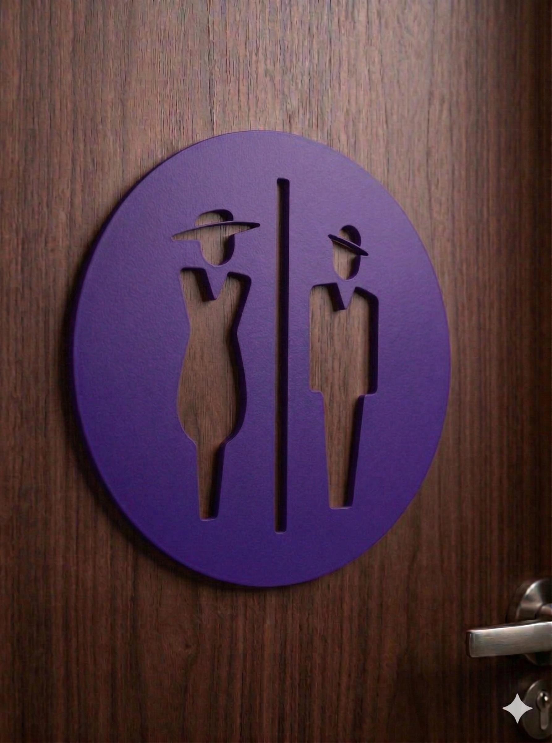 Wc Sign Classy Classy Bathroom Sign | Restroom Sign Figures | Any Color | Free ...