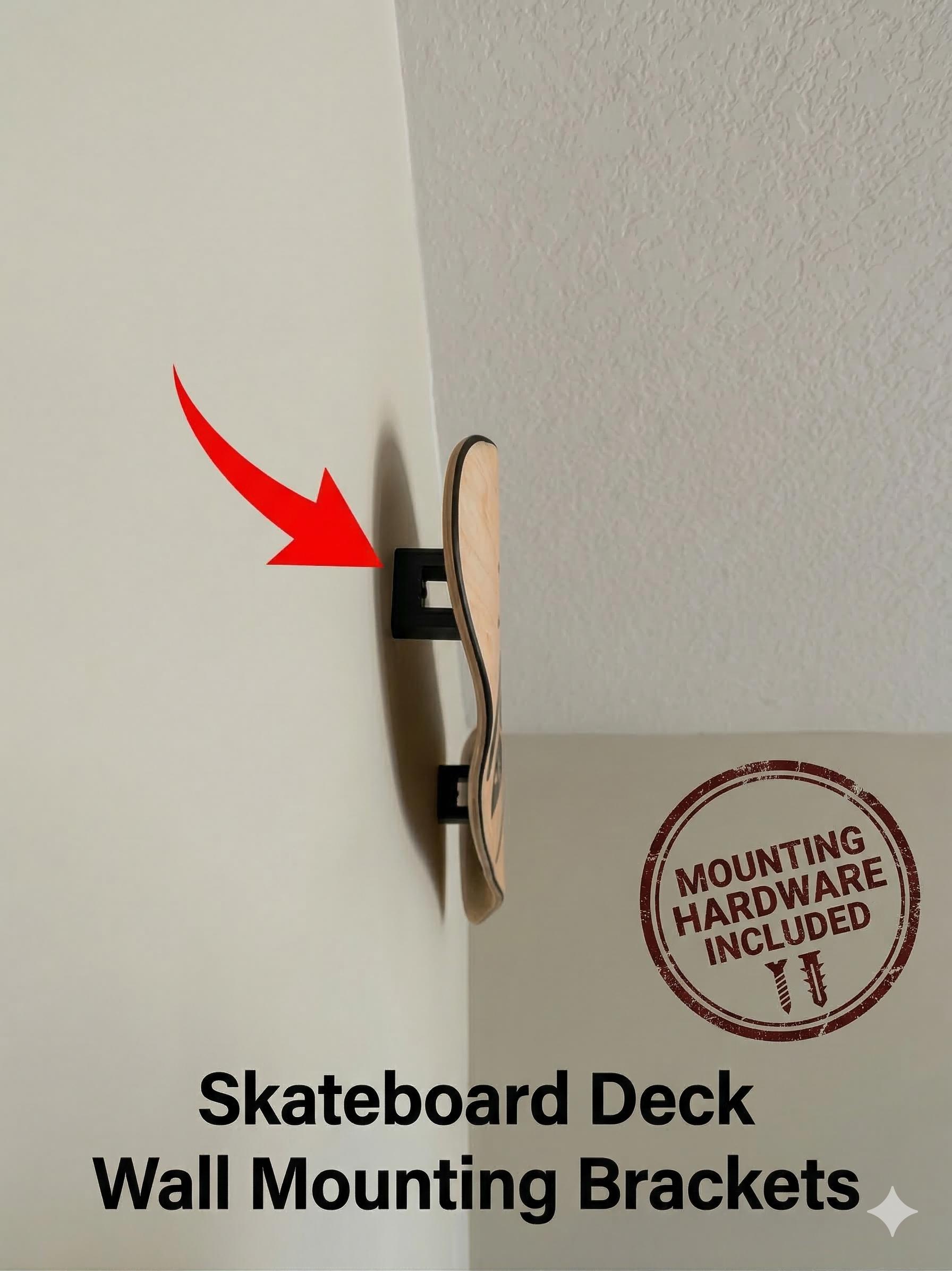 Skateboard Deck Wall Mount Brackets