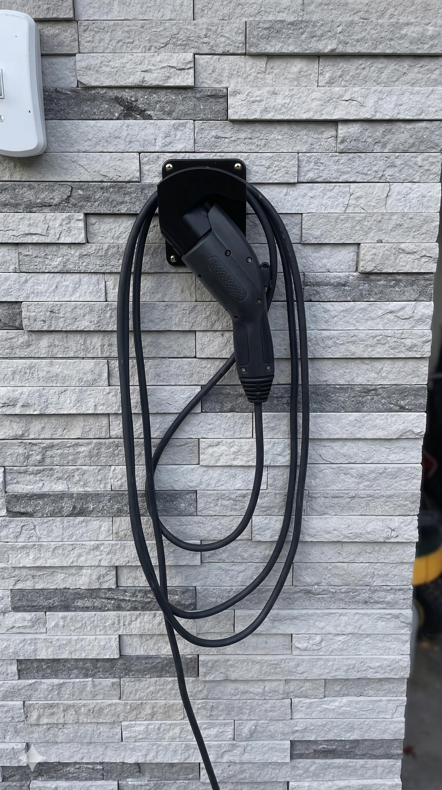 J1772 EV Charger Plug Holder with Cord Management - Fits EVs incl. Tesla & Chevy Volt