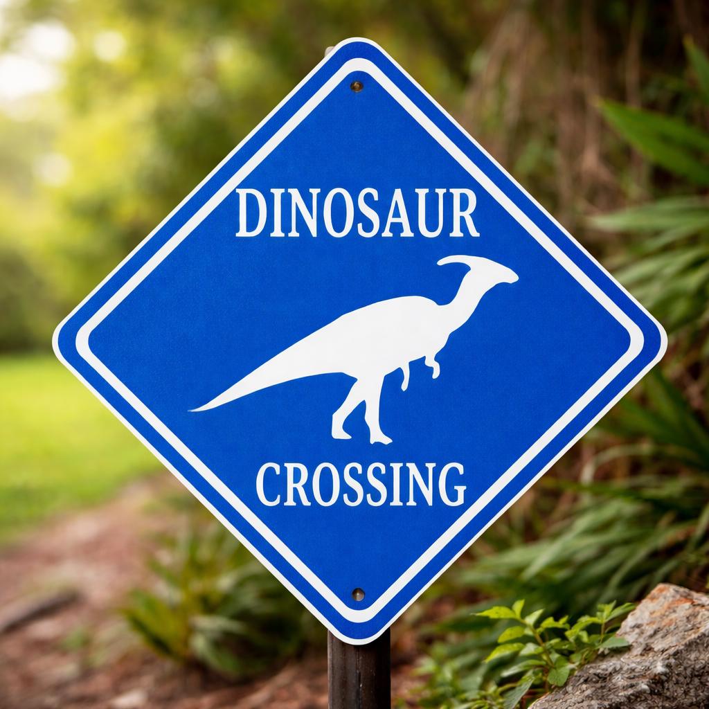 Dinosaur Crossing Sign - Gifts for Kids Bedrooms