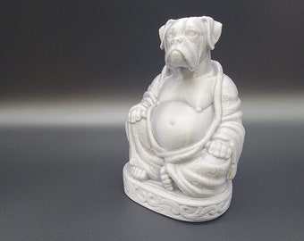 Boxer Dog Buddha Statue Figurine