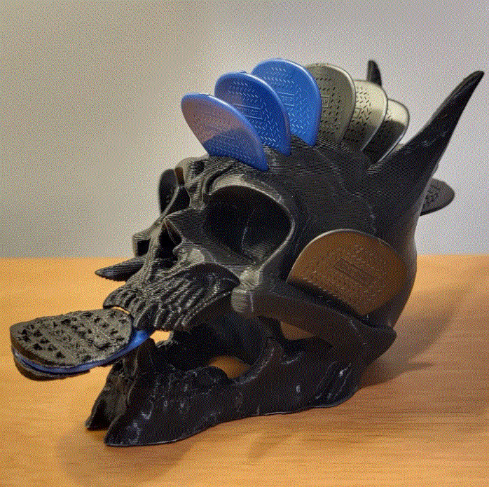 Samurai Skull Guitar Pick Holder - Oni Mask - Musician Gifts