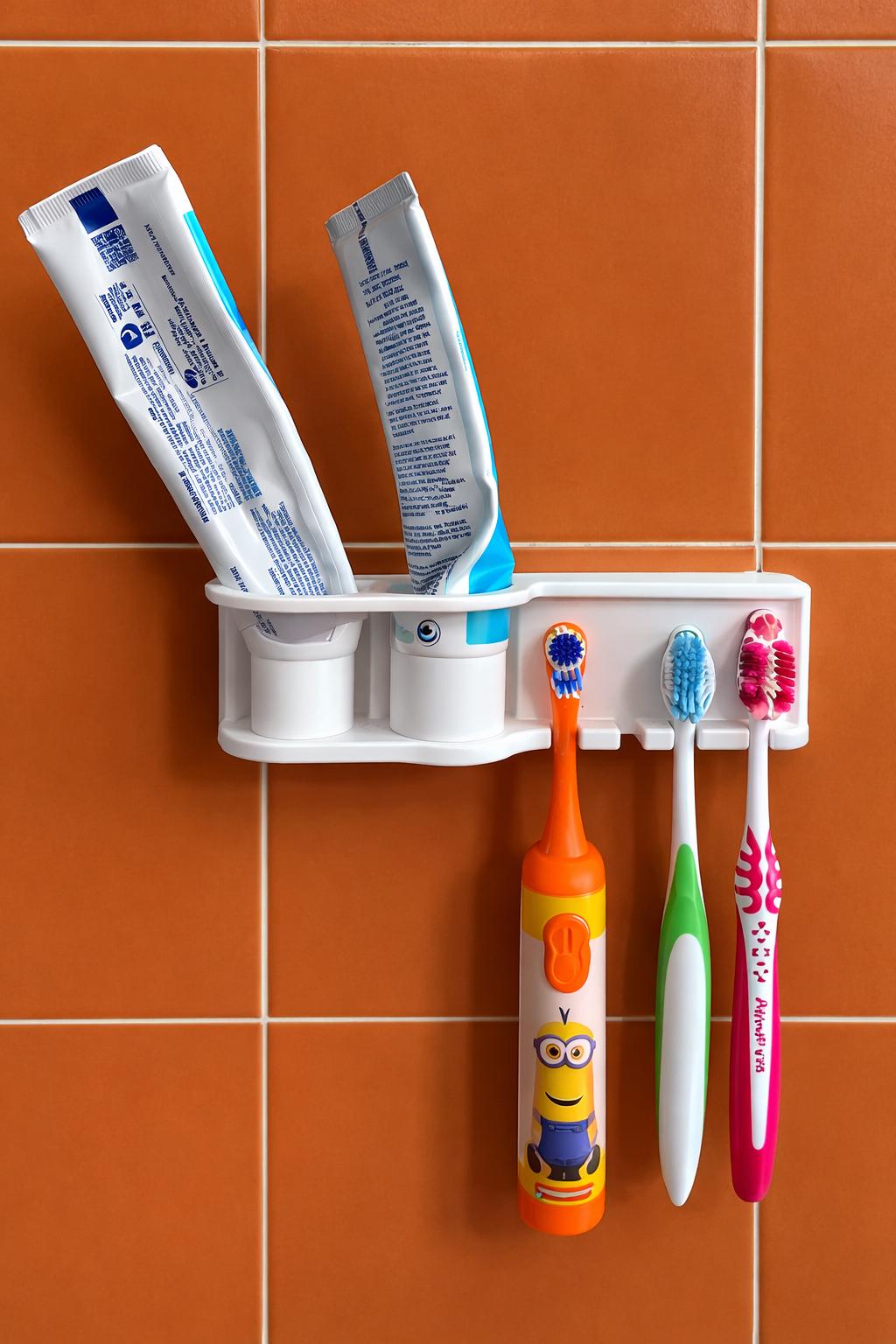 Toothbrush and Toothpaste Holder - Screw to Wall - Any Color