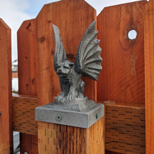 Gargoyle Fence Post Topper 4x4 PVC Vinyl or Wood - Garden Gargoyal Statue