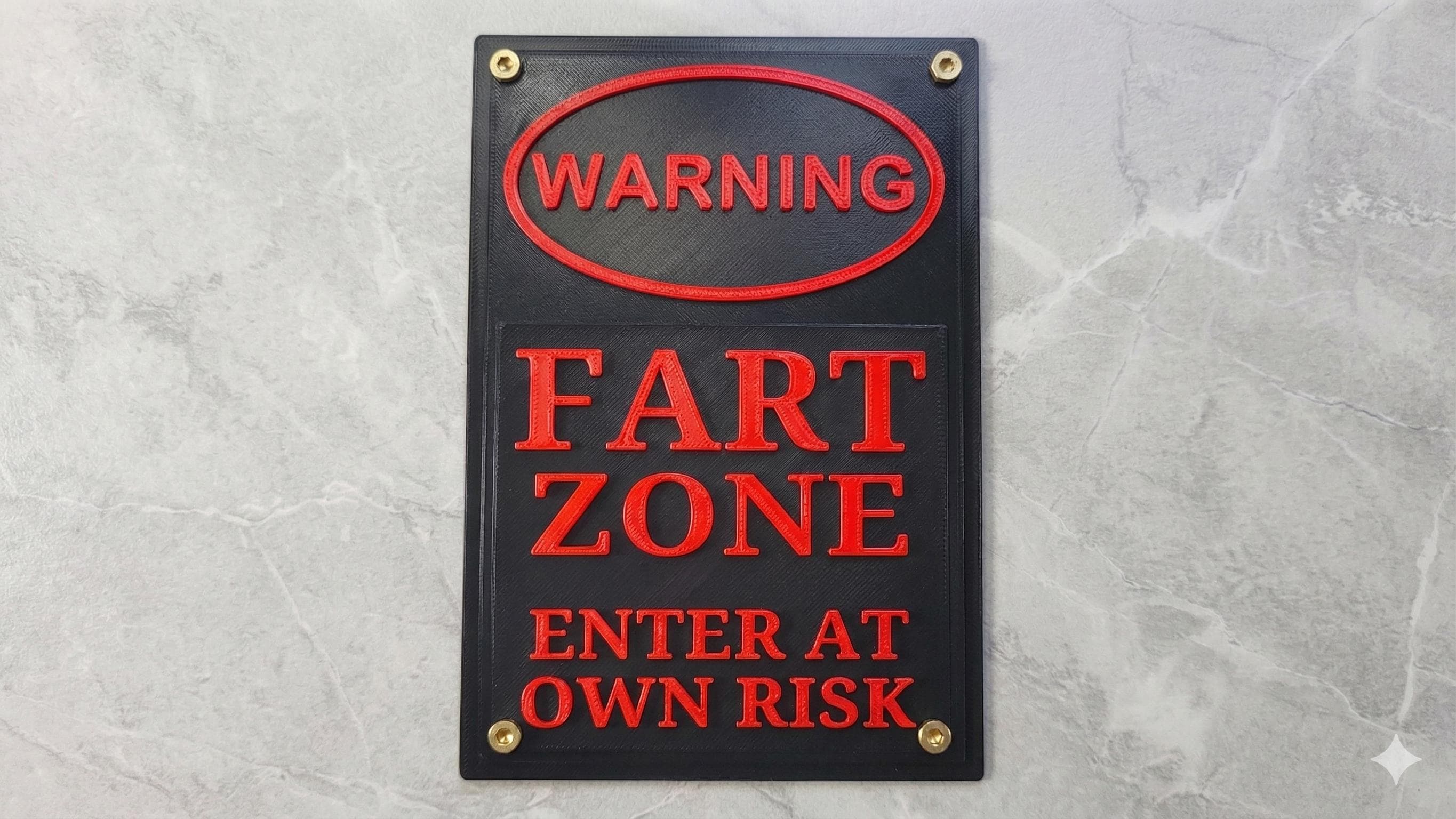 Warning FART ZONE Funny Sign Gag Gift For Little Brother